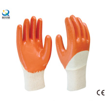 Algodón Shell medio nitrilo guantes de trabajo de seguridad recubiertos (N6038)